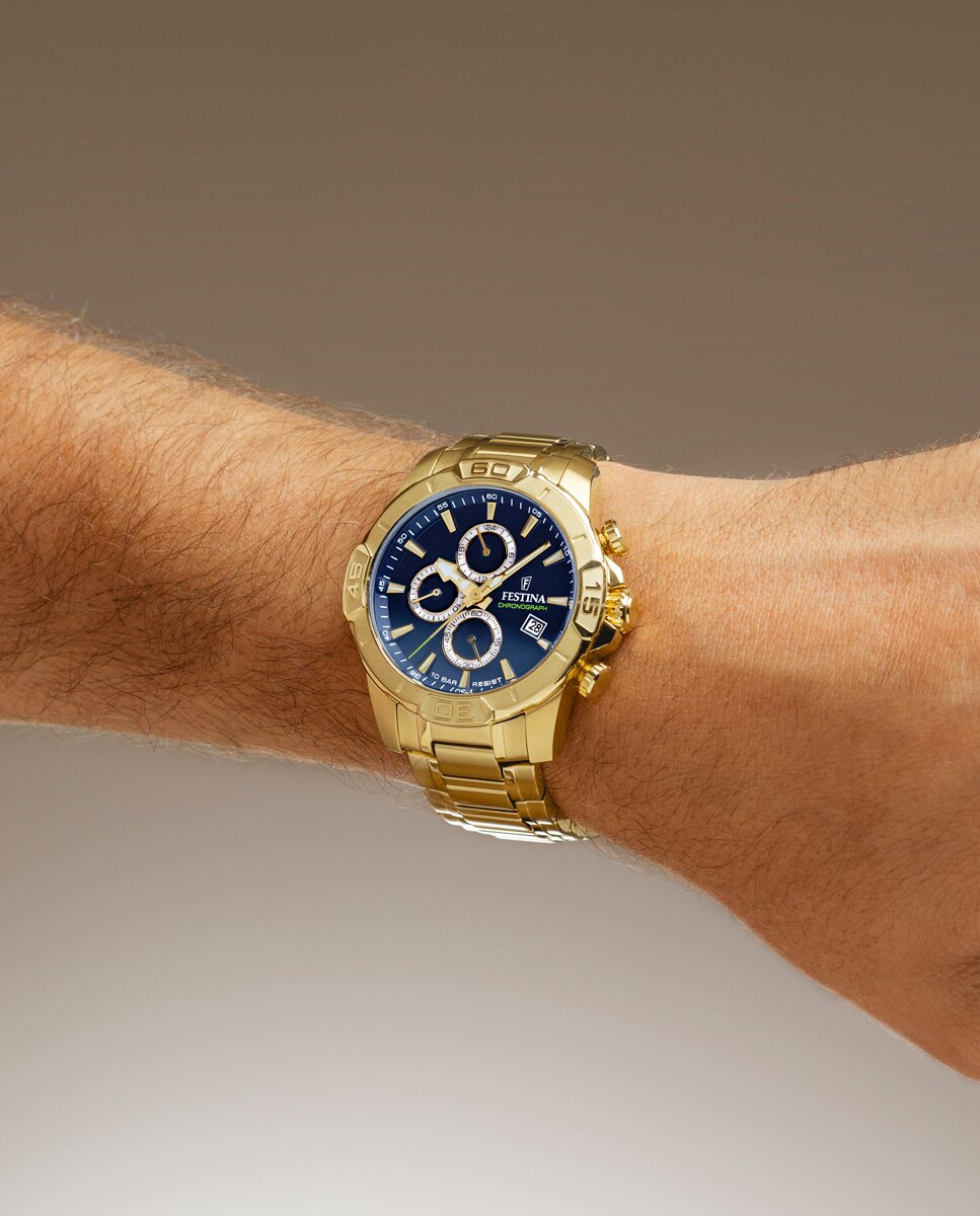 Relógio F20705/5 Timeless Chronograph de Aço Dourado Ouro-3