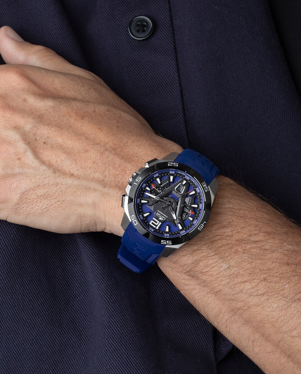Relógio 18944/1 Vortex de Borracha em Azul Azul-4
