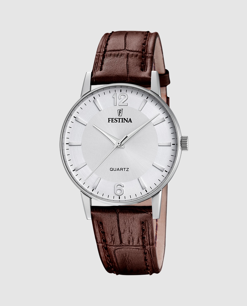 Relógio F20690/2 Classics de Pele em Castanho Castanho-1