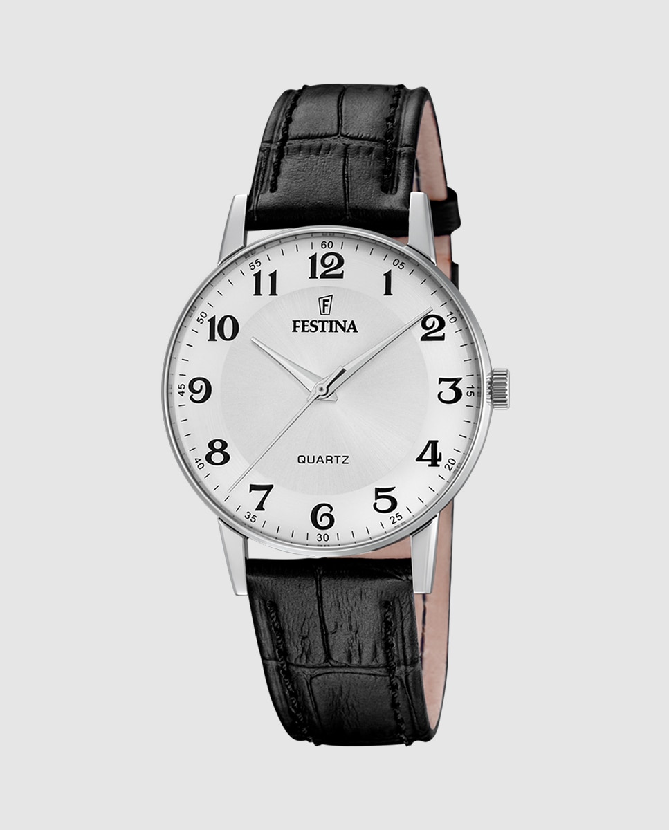 Relógio F20690/1 Classics de Pele em Preto Preto-1
