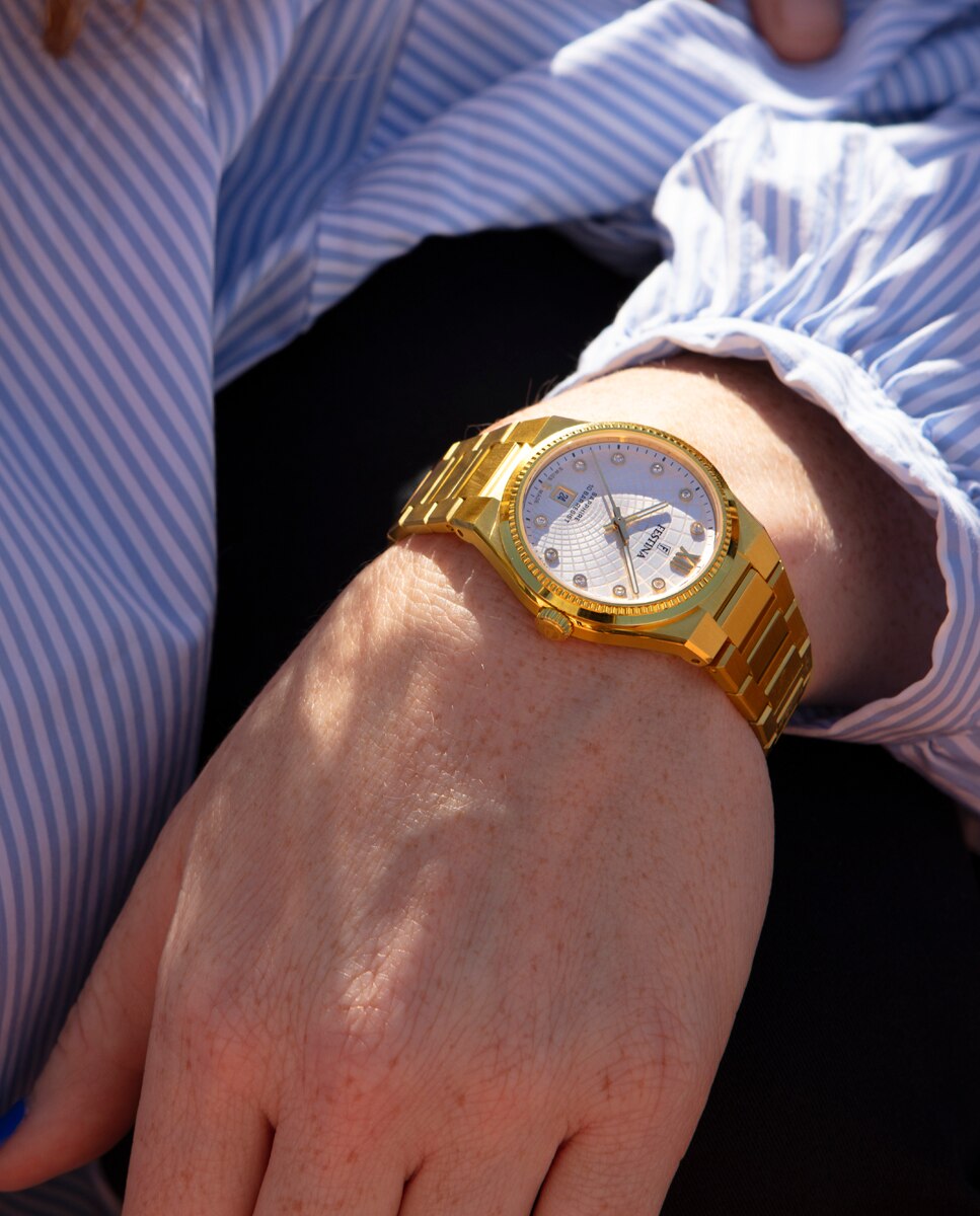 Relógio F20058/1 Swiss Made Rivé de Aço Ouro Ouro-5