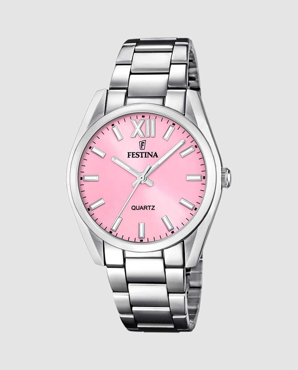 Relógio F20622/m Boyfriend de Aço Prateado Prata-1