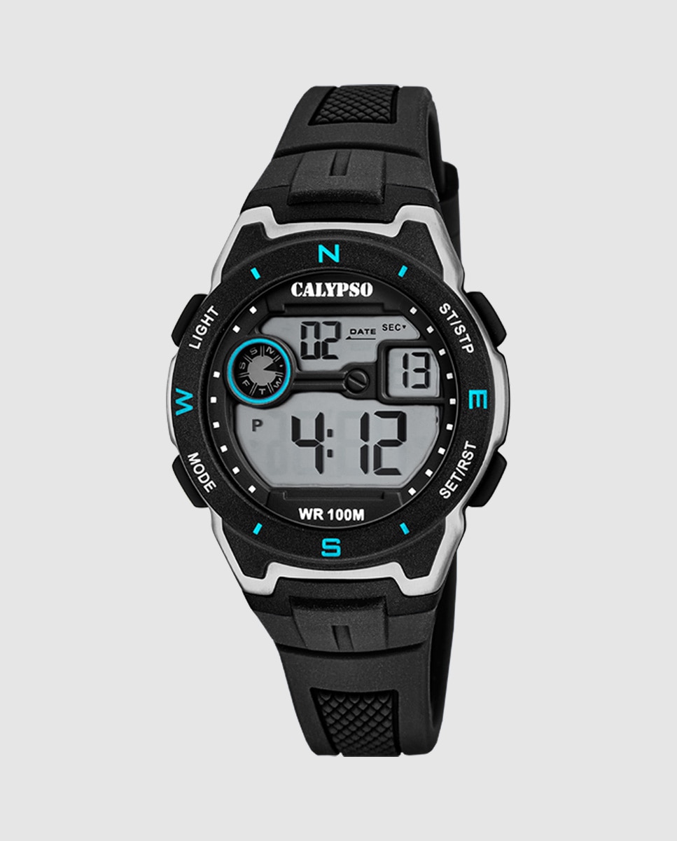 Relógio Infantil K5853/4 Digital Crush de Borracha em Preto Preto-1