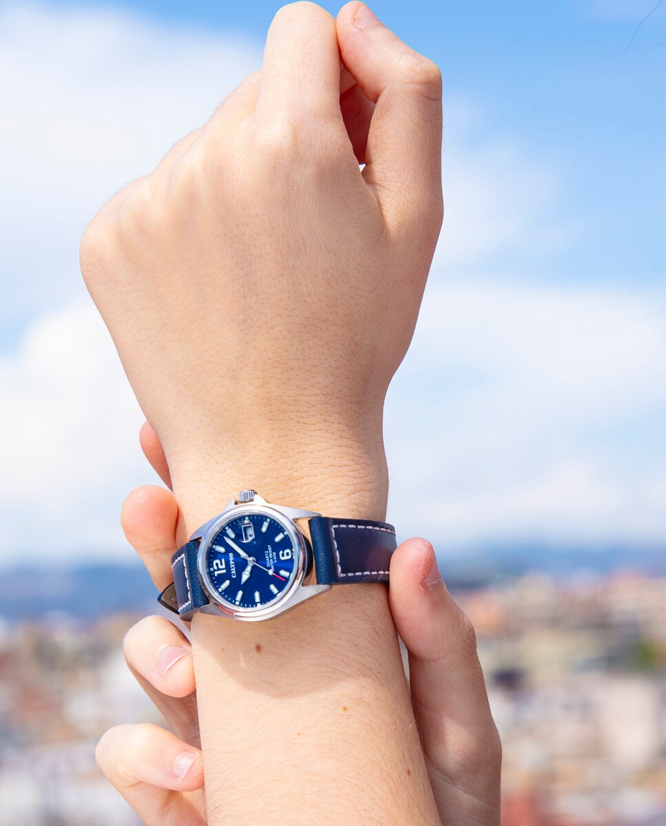 Relógio K5871/3 Basic de Pele em Azul Azul-2