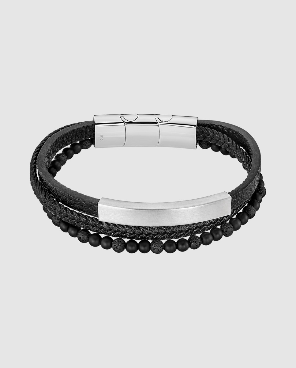 Pulseira Lotus Style Ls2406-2/1 Men Basic de Aço Inoxidável 316l com Acabamento Mate Preto / Prata-1