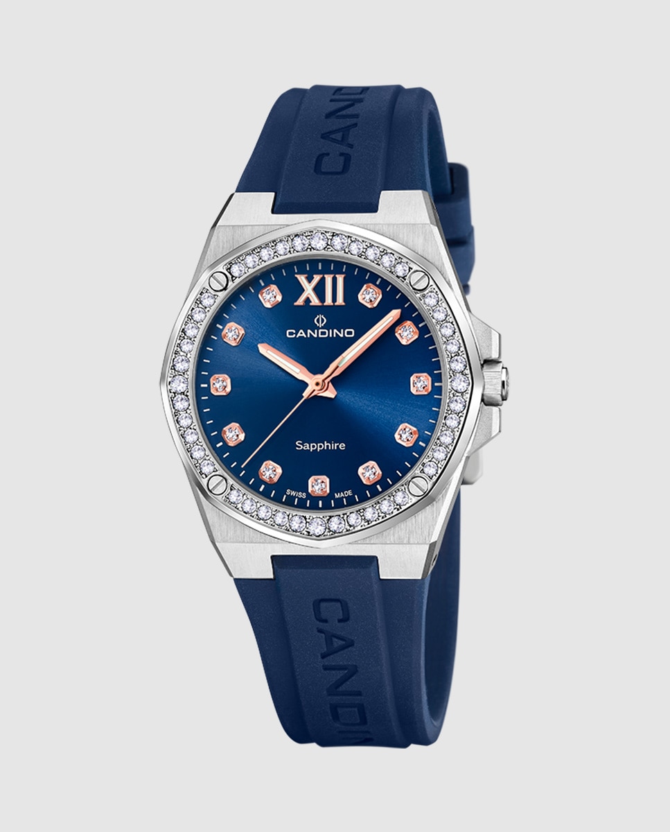 Imagem 0 de Relógio C4772 2 Lady Casual de Borracha em Azul