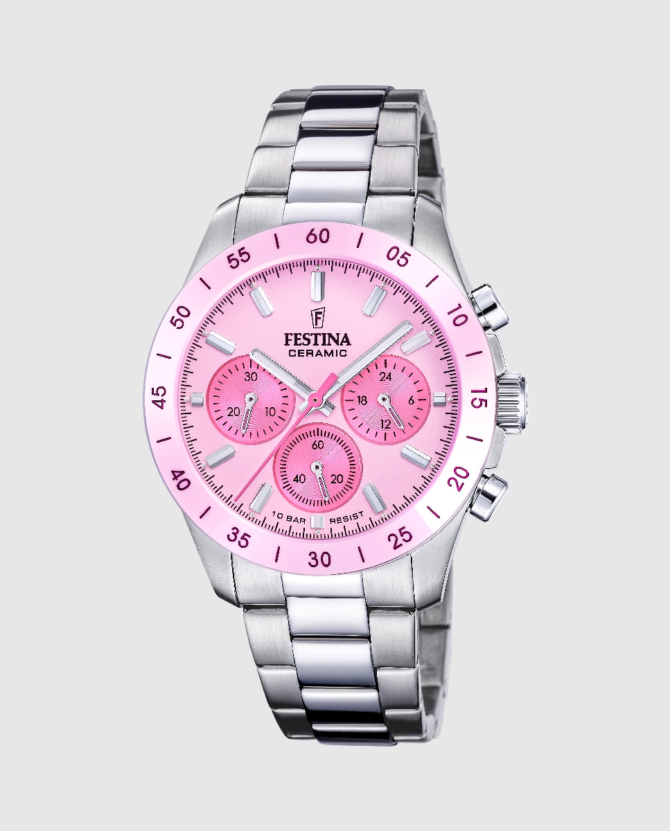 Relógio F20693/2 Ceramic de Aço Prateado Prata-1