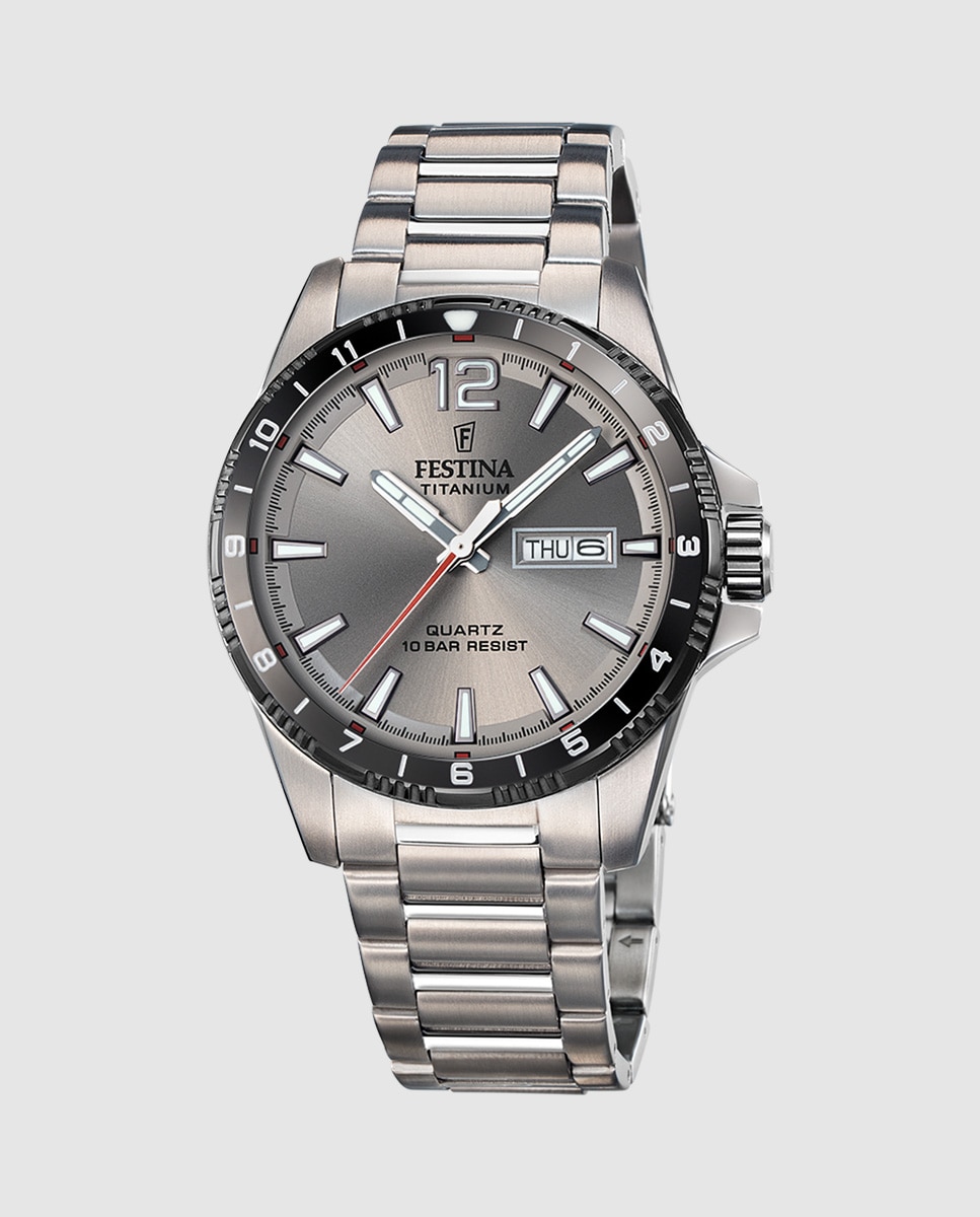Relógio F20698/1 Titanium de Aço Prateado Prata-1