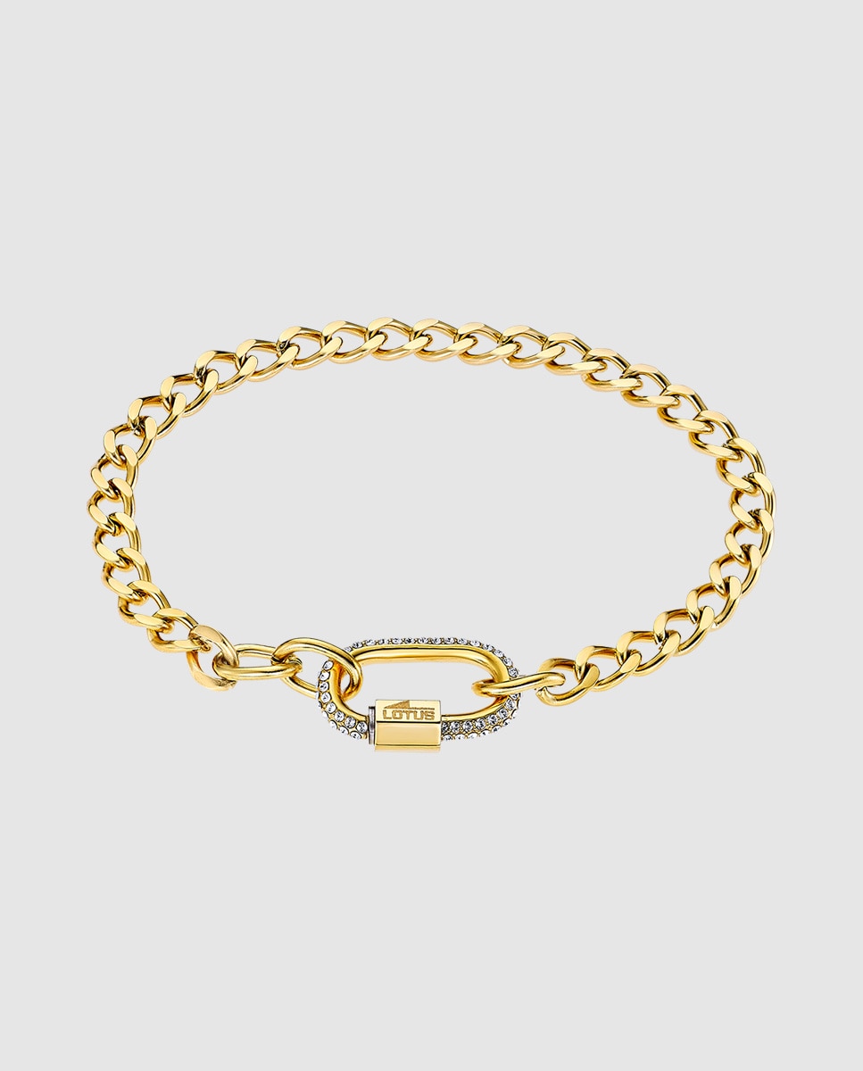 Pulseira de Elos Lotus Style Ls2338-2 2 Urban Woman de Aço Inoxidável com Acabamento Brilhante e Motivo Fantasia Dourado-1