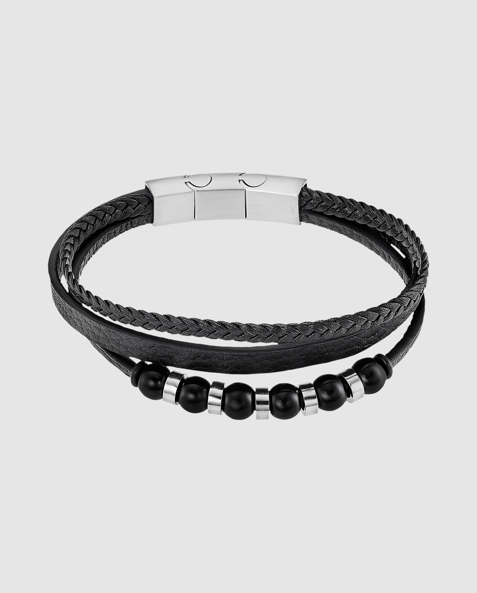 Pulseira Lotus Style Ls2382-2/1 Men In Black de Aço Inoxidável 316l com Abalorios Preto / Prata-1