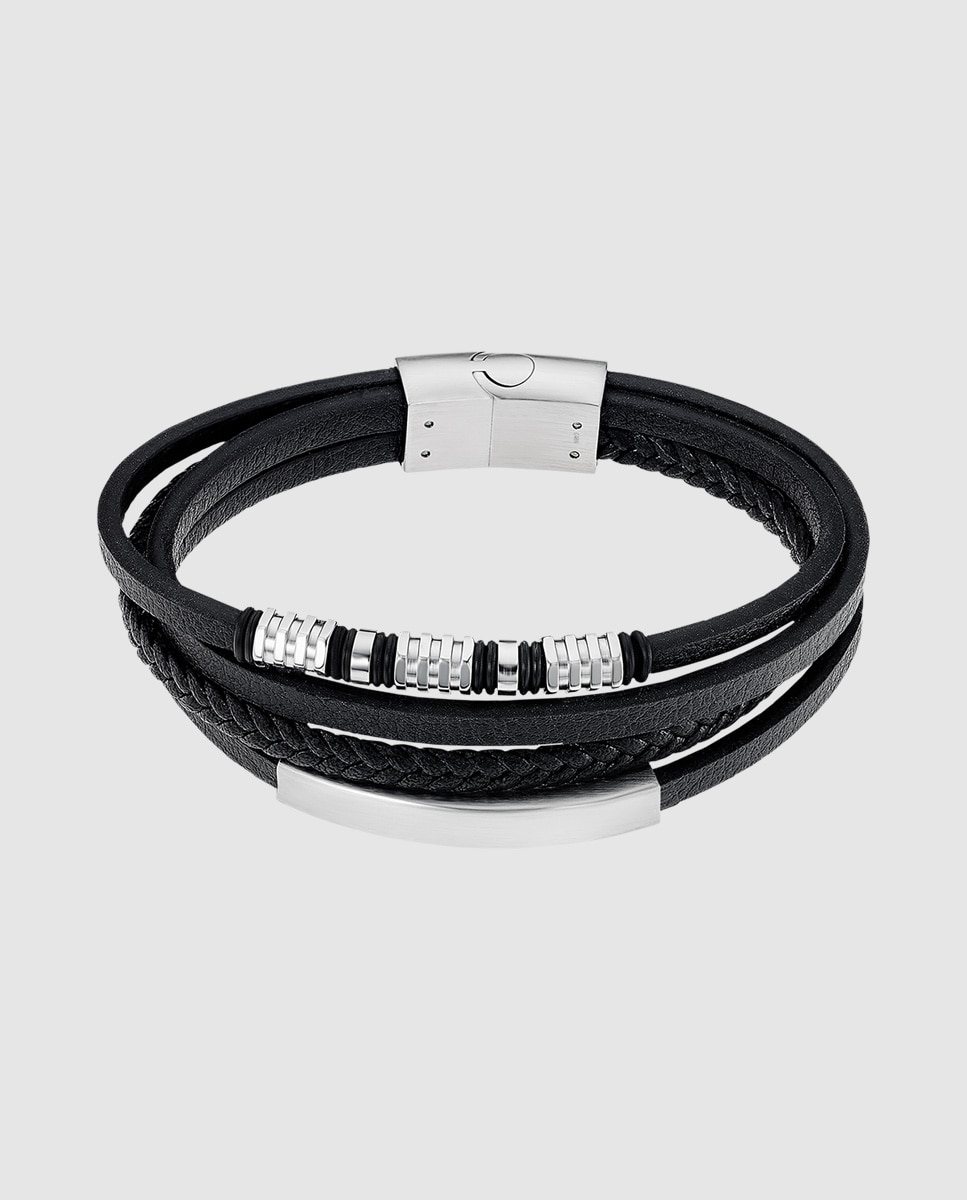 Pulseira Lotus Style Ls2383-2/1 Men In Black de Aço Inoxidável com Abalorios em Diferentes Formas Prateado-1