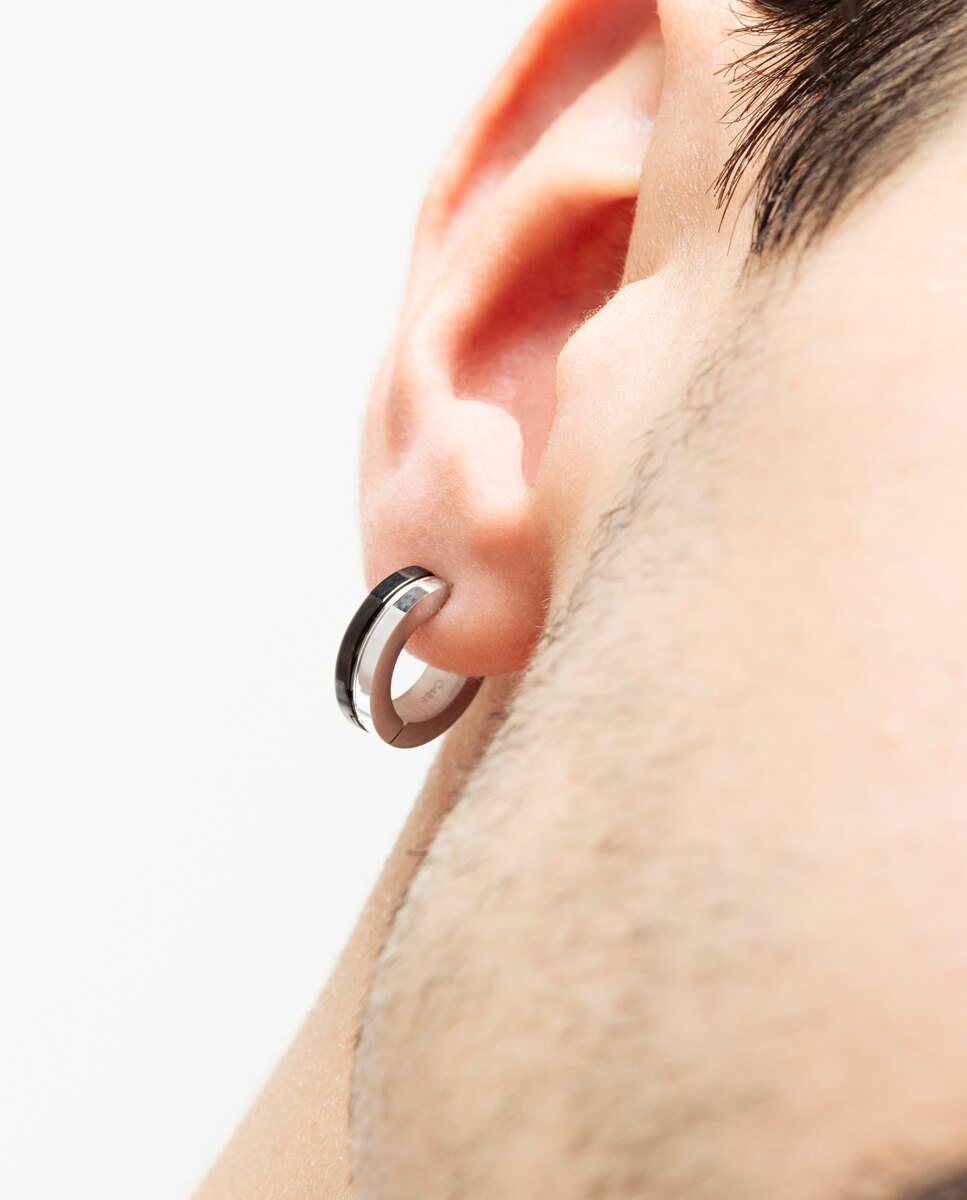 Brincos Lotus Style Ls2391-4/1 Men's Earrings de Aço Inoxidável com Acabamento Brilhante Prateado-2