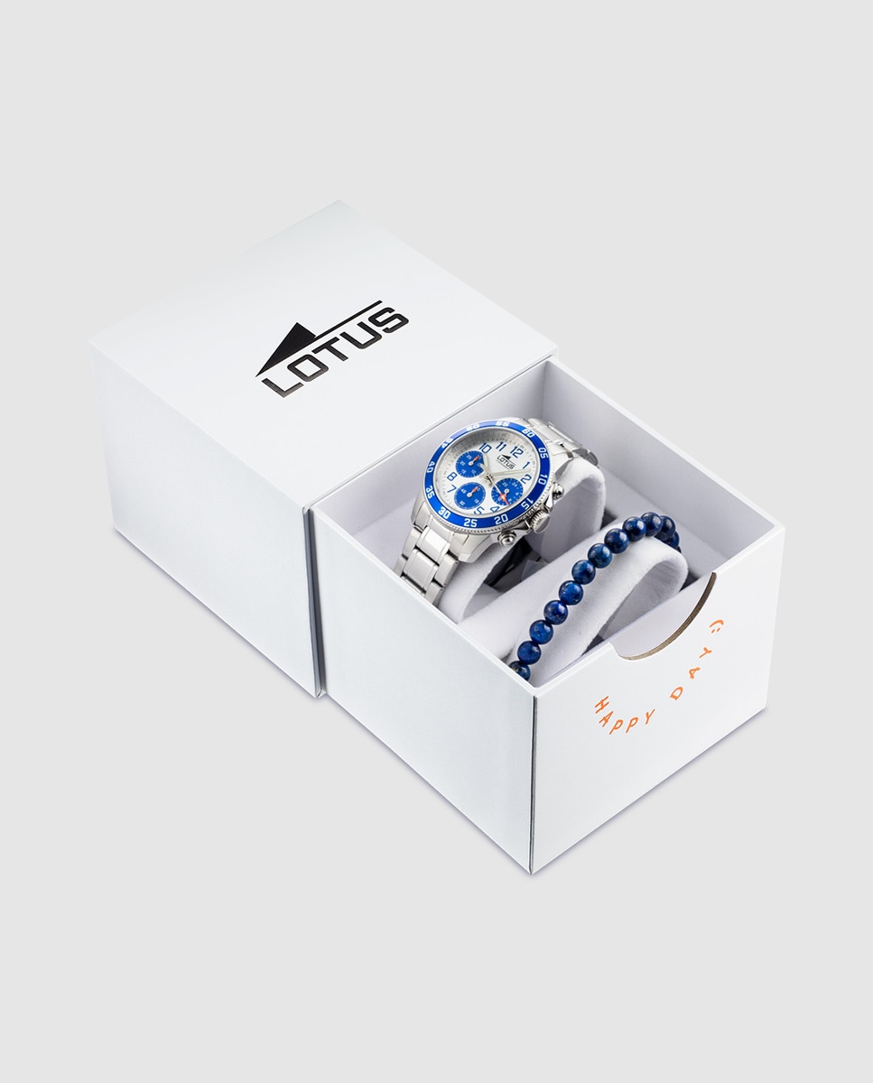Relógio Infantil 18580/7 Junior Collection de Aço Prateado com Pulseira de Oferta Azul-1