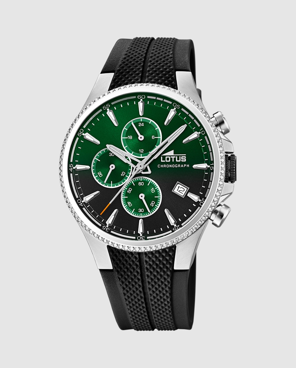 Relógio 18621/a Chrono de Borracha Azul Preto-1