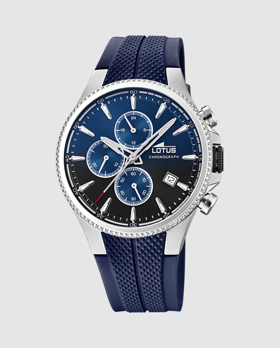 Relógio 18621/b Chrono de Borracha Azul Azul / Preto-1