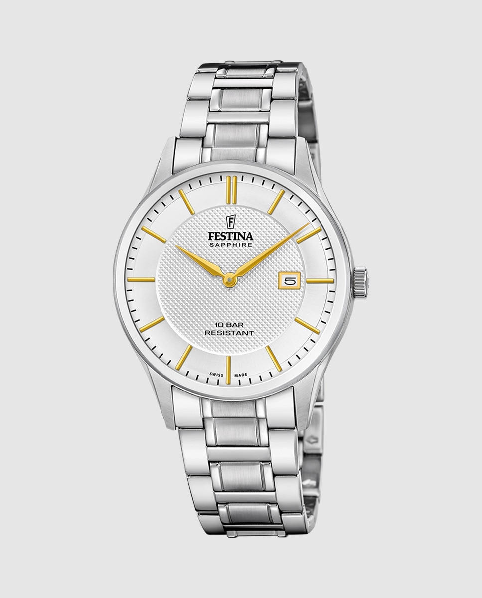 Relógio F20067/2 Swiss Made Aço Clássico de Aço Prateado Prata-1