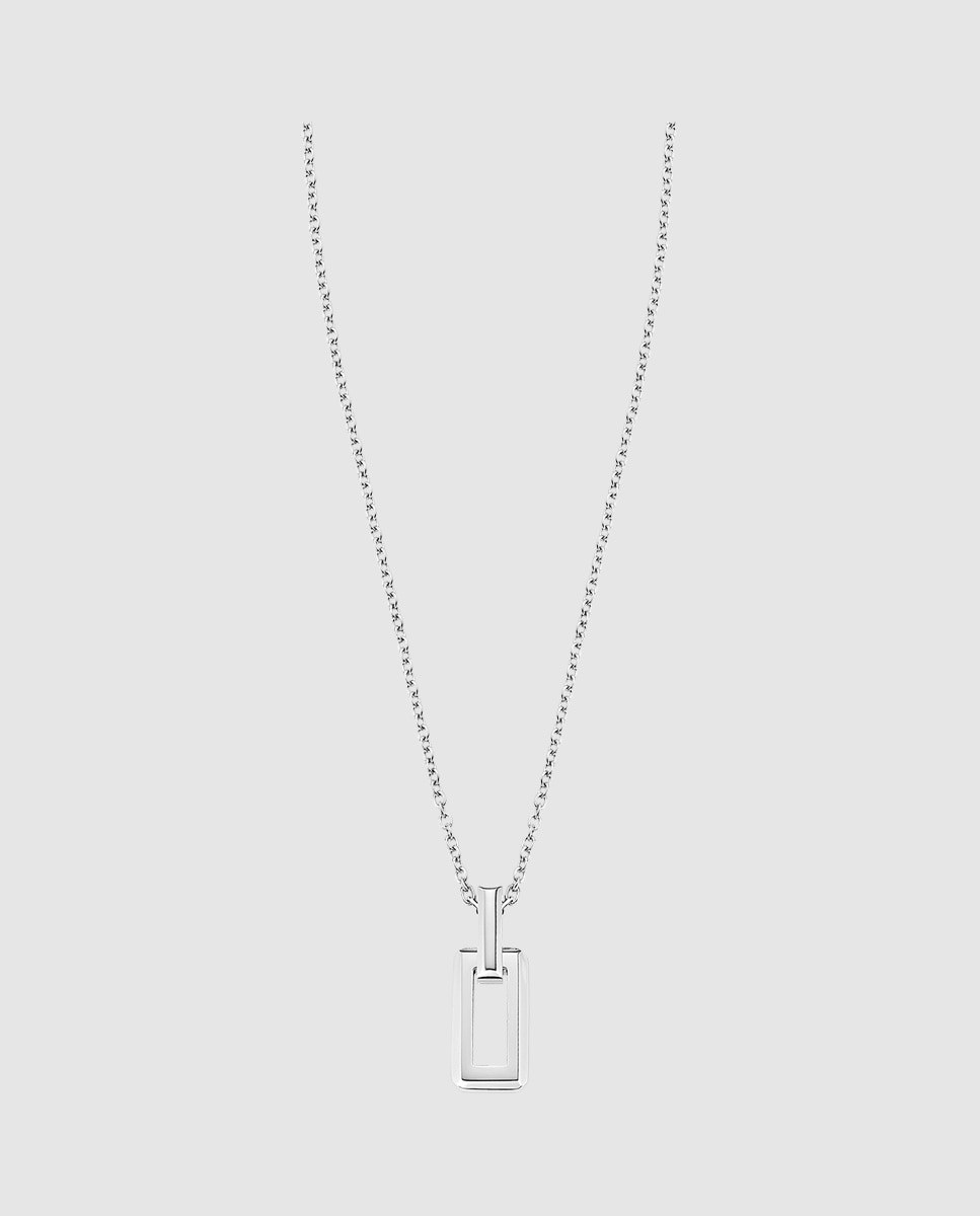 Colar Lotus Style Ls2424-1/1 Urban Woman de Aço Inoxidável 316l com Acabamento Brilhante e Motivo Geométrico Prateado-1