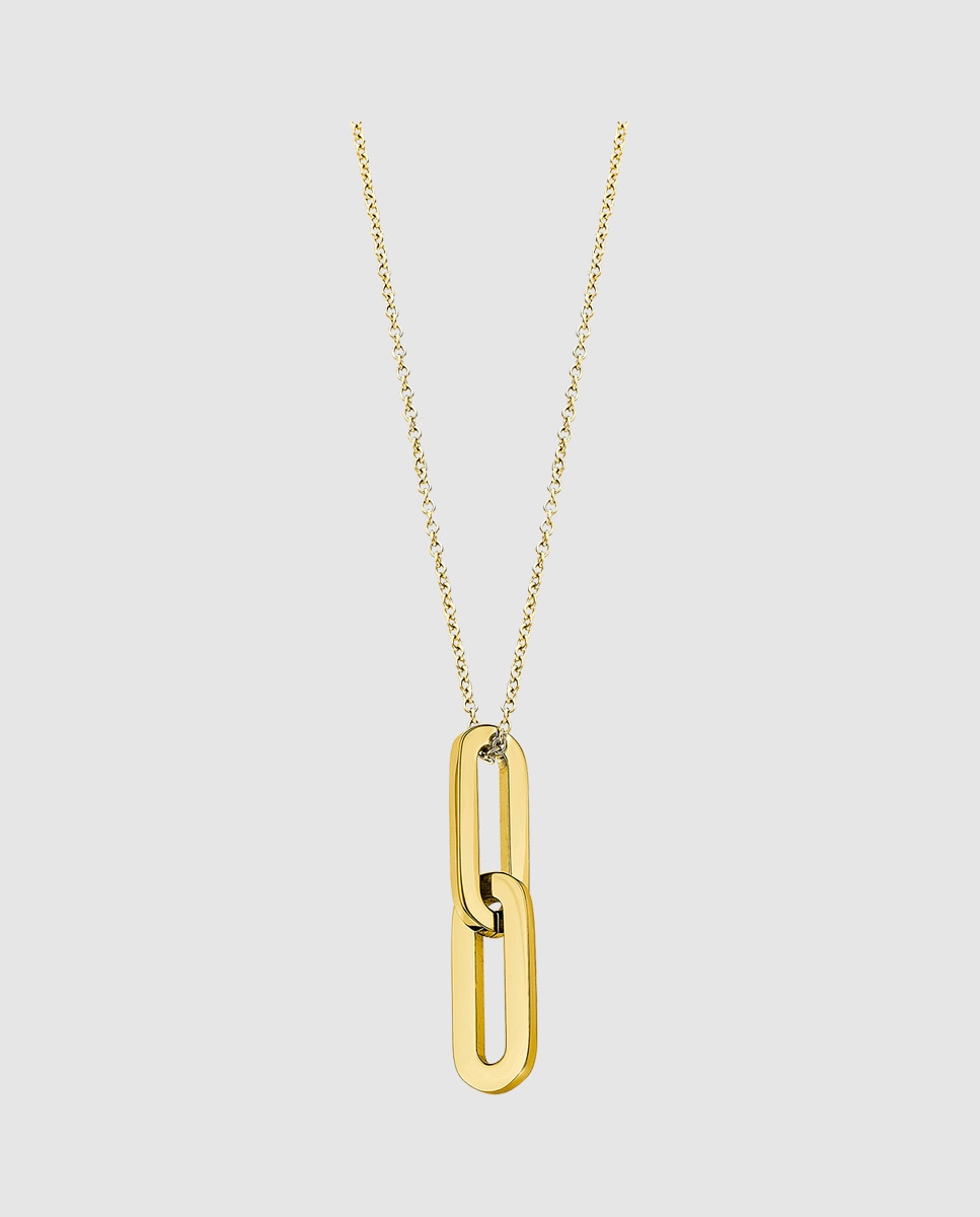 Colar Lotus Style Ls2425-1/2 Urban Woman de Aço Inoxidável 316l com Acabamento Brilhante e Motivo Geométrico Dourado-1