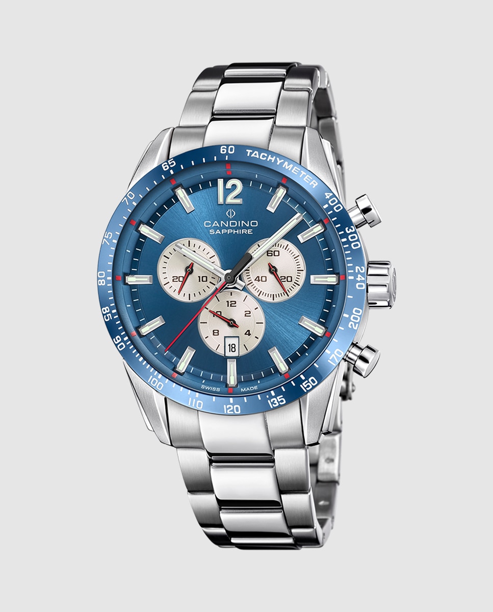Relógio C4757/b Gents Chrono de Aço Prateado Prata-1