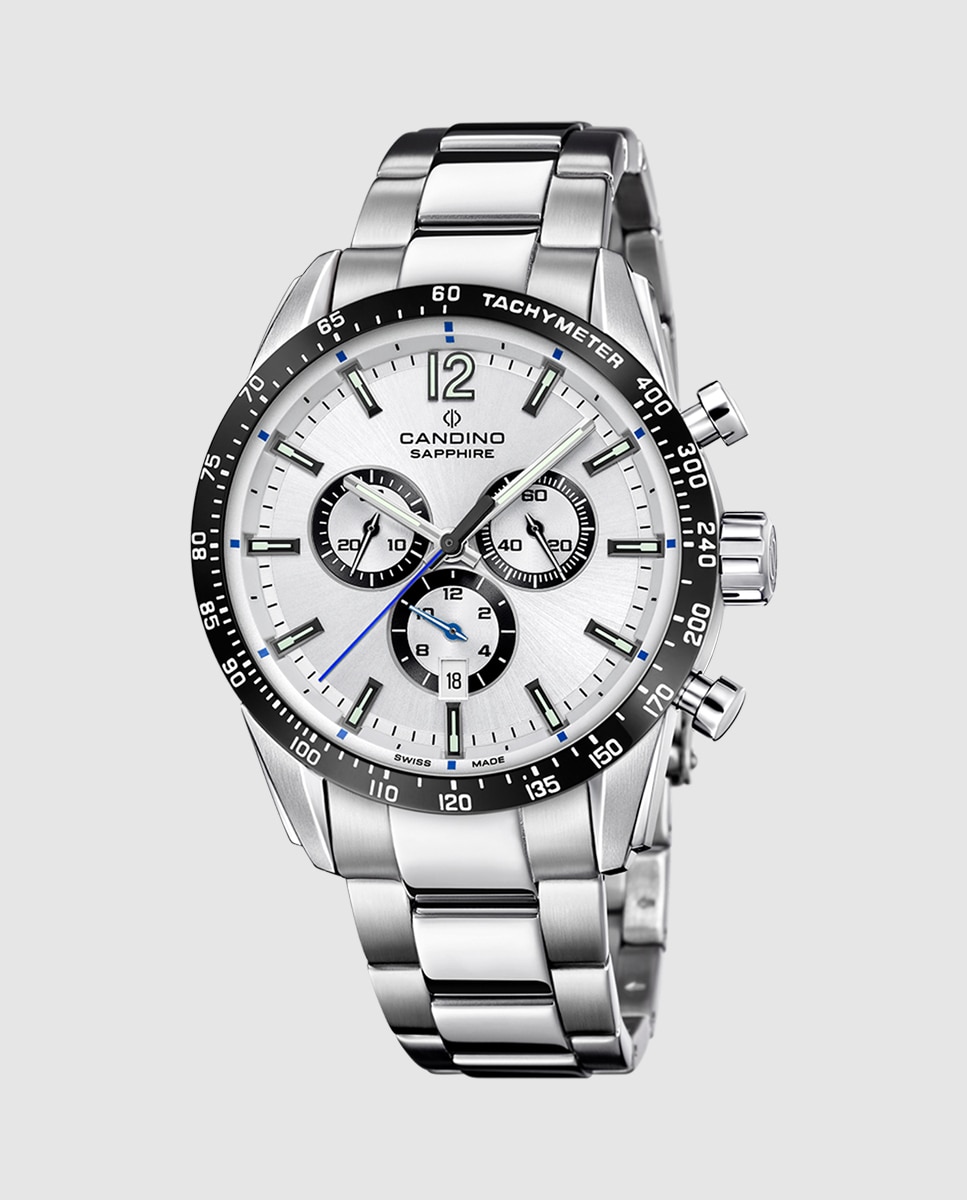 Relógio C4757/a Gents Chrono de Aço Prateado Prata-1