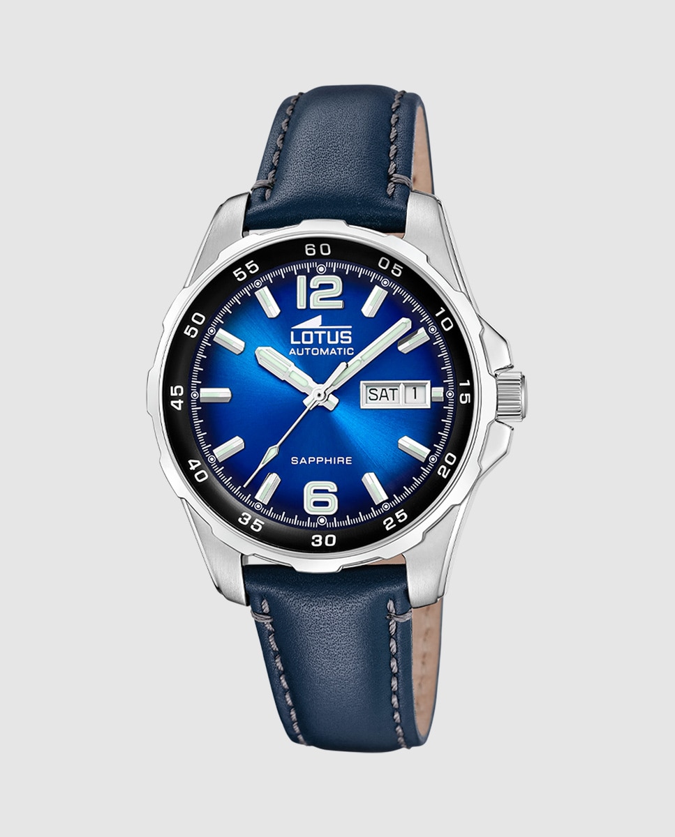 Relógio 18998/2 Automatic de Pele em Azul Azul-1