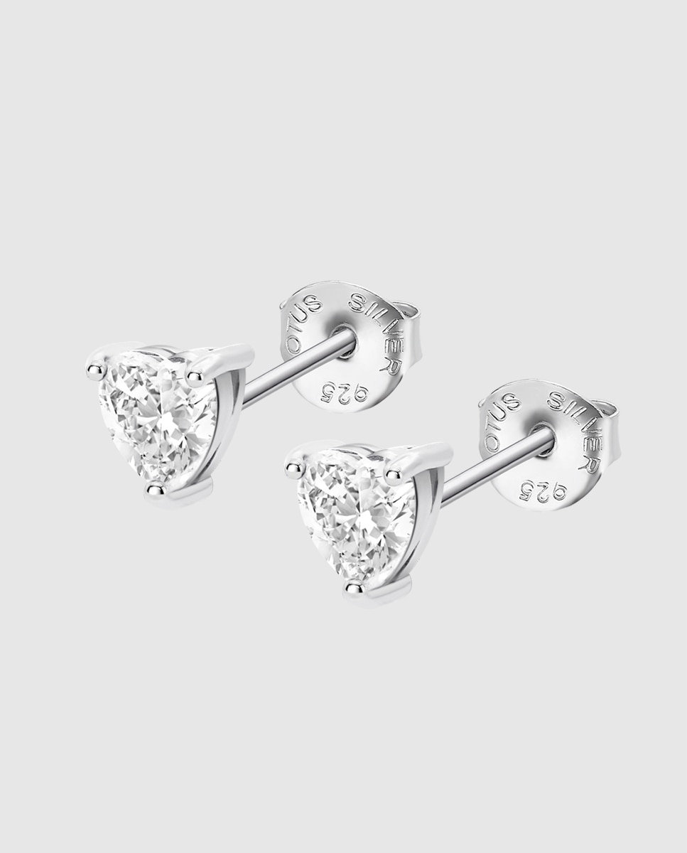Brincos Lotus Silver Lp3833-4/1 Essentials de Prata com Acabamento Brilhante e Zirconita Branco-1
