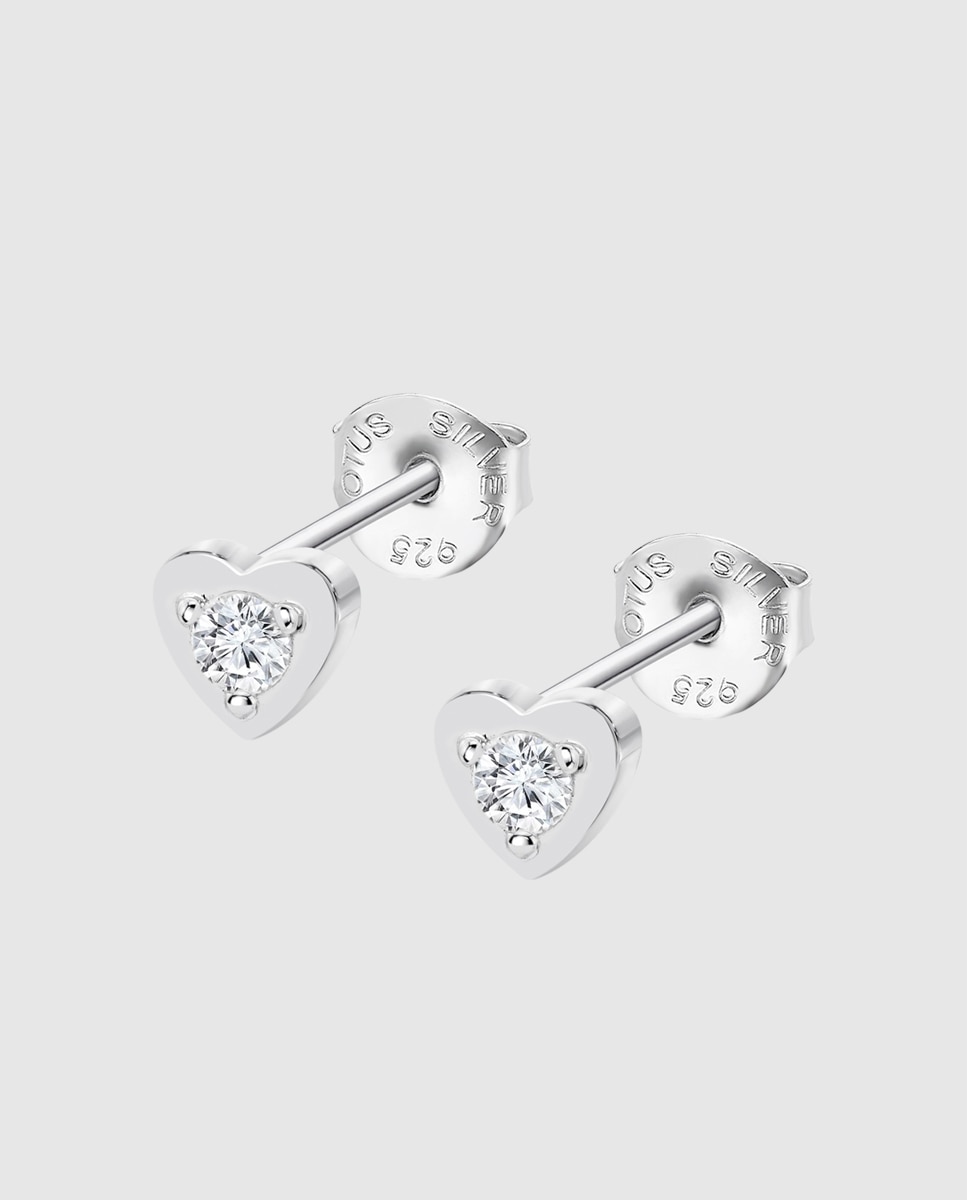 Brincos Lotus Silver Lp3849-4/1 Essentials de Prata com Acabamento Brilhante e Zirconita Branco-1
