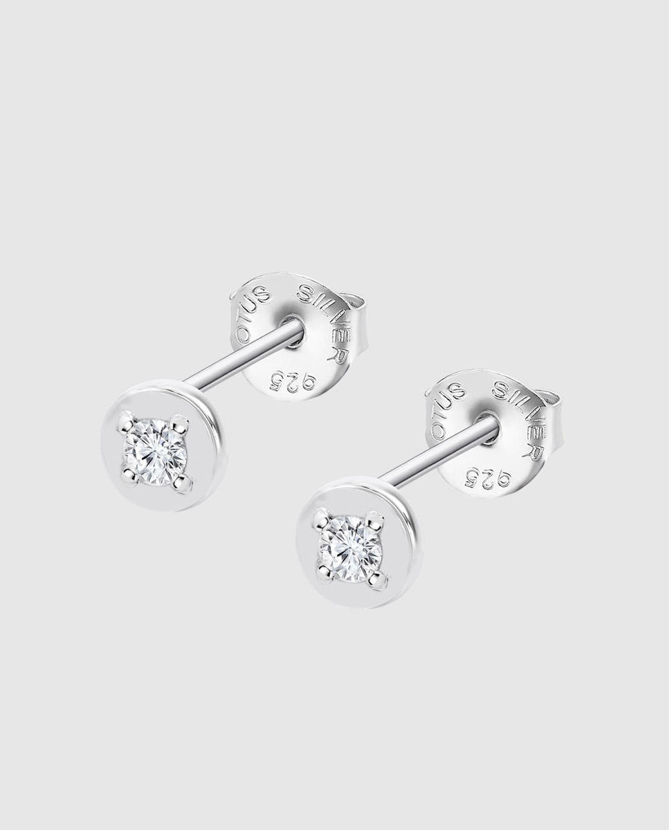 Brincos Lotus Silver Lp3850-4/1 Essentials de Prata com Acabamento Brilhante e Zircônias Branco-1