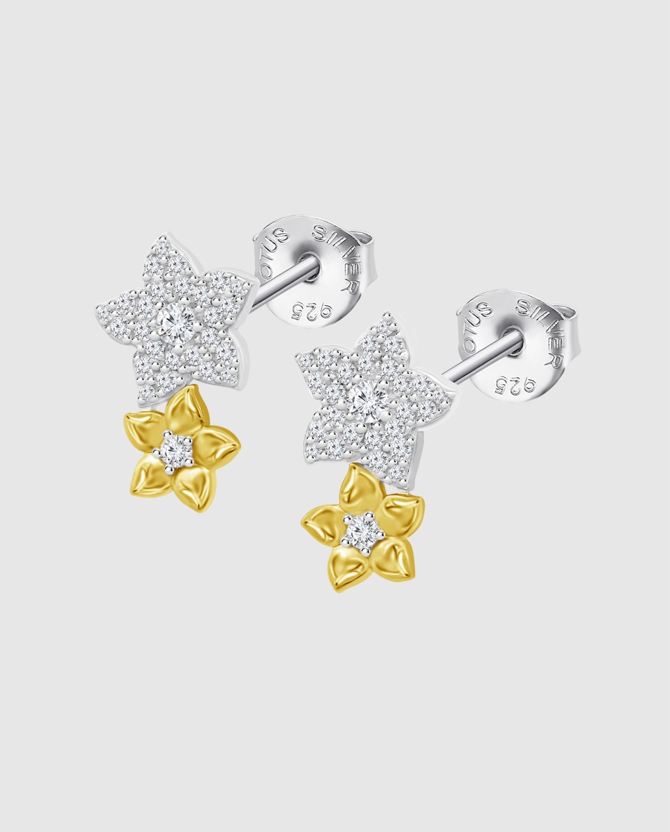Brincos Lotus Silver Lp3836-4/2 Trendy de Prata com Acabamento Brilhante e Zircónios Ouro / Prata-1