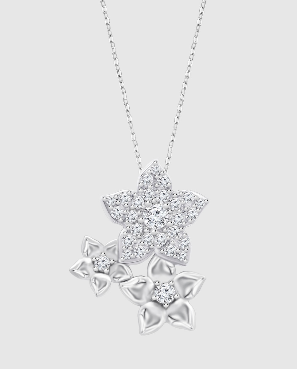 Colar Lotus Silver Lp3836-1/1 Trendy de Prata com Acabamento Brilhante e Zirconita Prateado-1