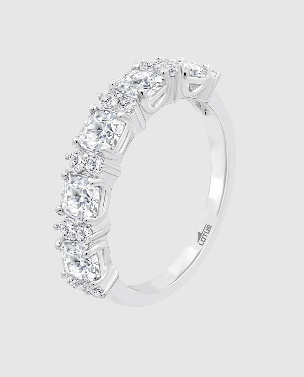 Anel Lotus Silver Lp3839-3 Colors de Prata com Acabamento Brilhante e Zirconita Branco-1
