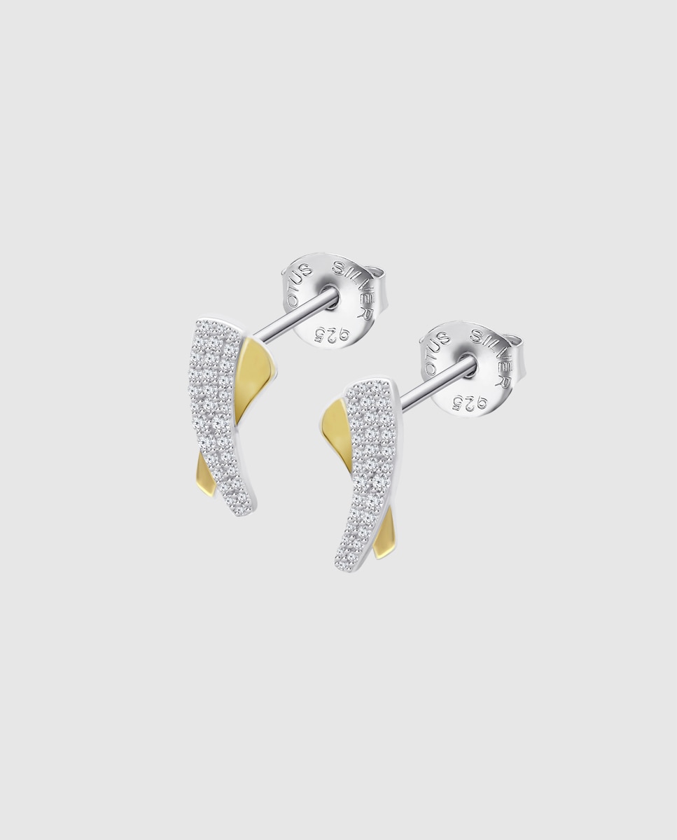Brincos Lotus Silver Lp3845-4/2 Beyond Classics de Prata com Acabamento Brilhante e Zircônias Prateado-1