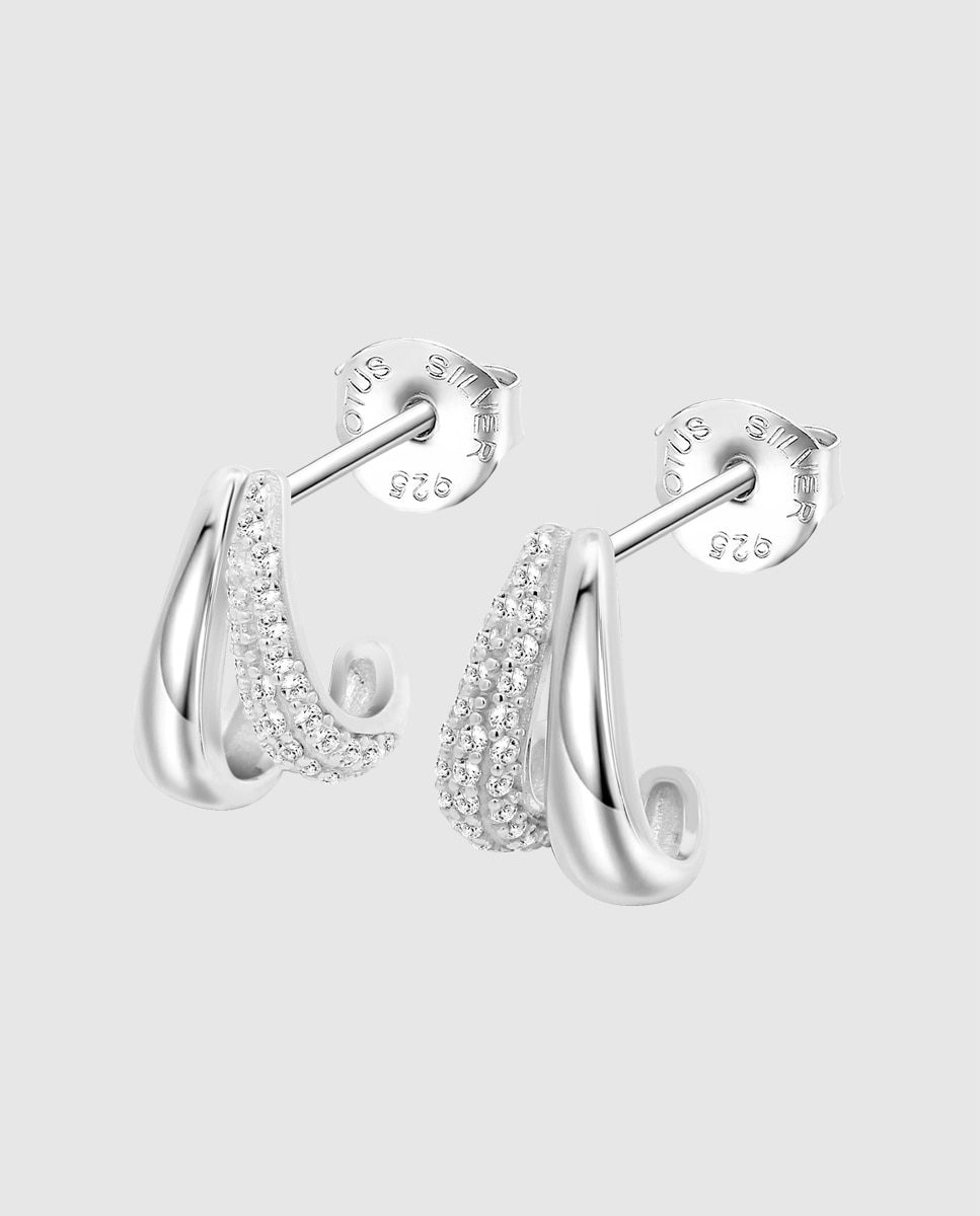 Brincos Lotus Silver Lp3846-4/1 Beyond Classics de Prata com Acabamento Brilhante e Zircónios Branco-1