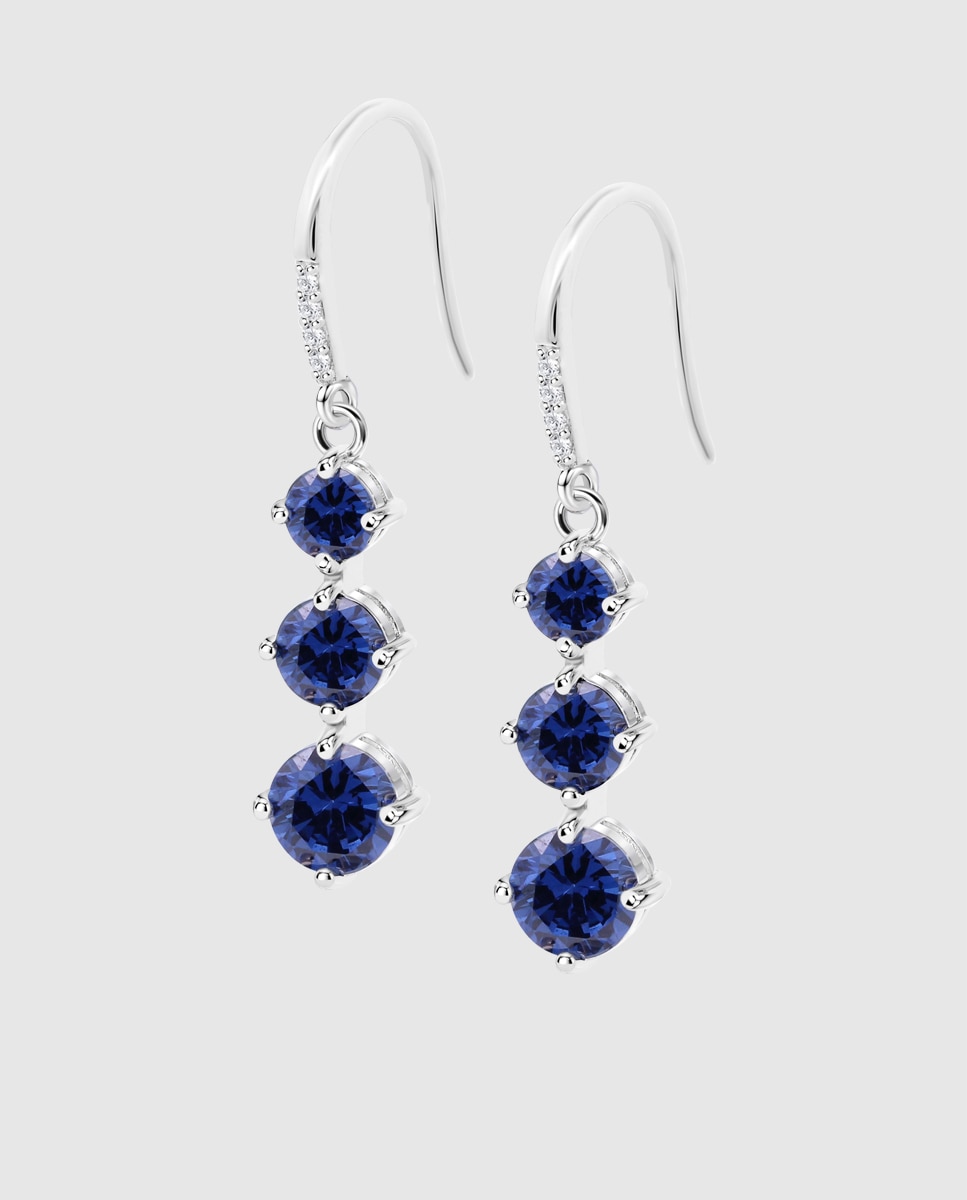 Brincos Lotus Silver Lp3785-4/2 Colors de Prata com Acabamento Brilhante Azul-1