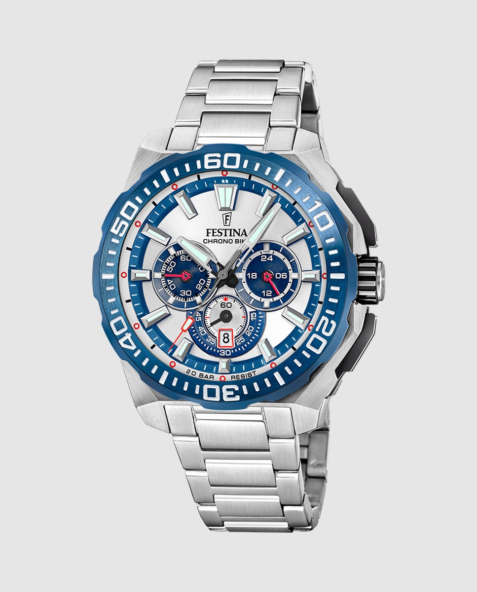 Relógio F20724/1 Chrono Bike de Aço Prateado Prata-1