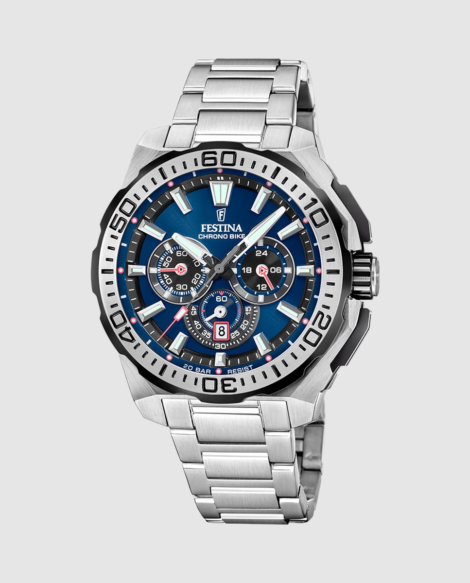Relógio F20724/2 Chrono Bike de Aço Prateado Prata-1