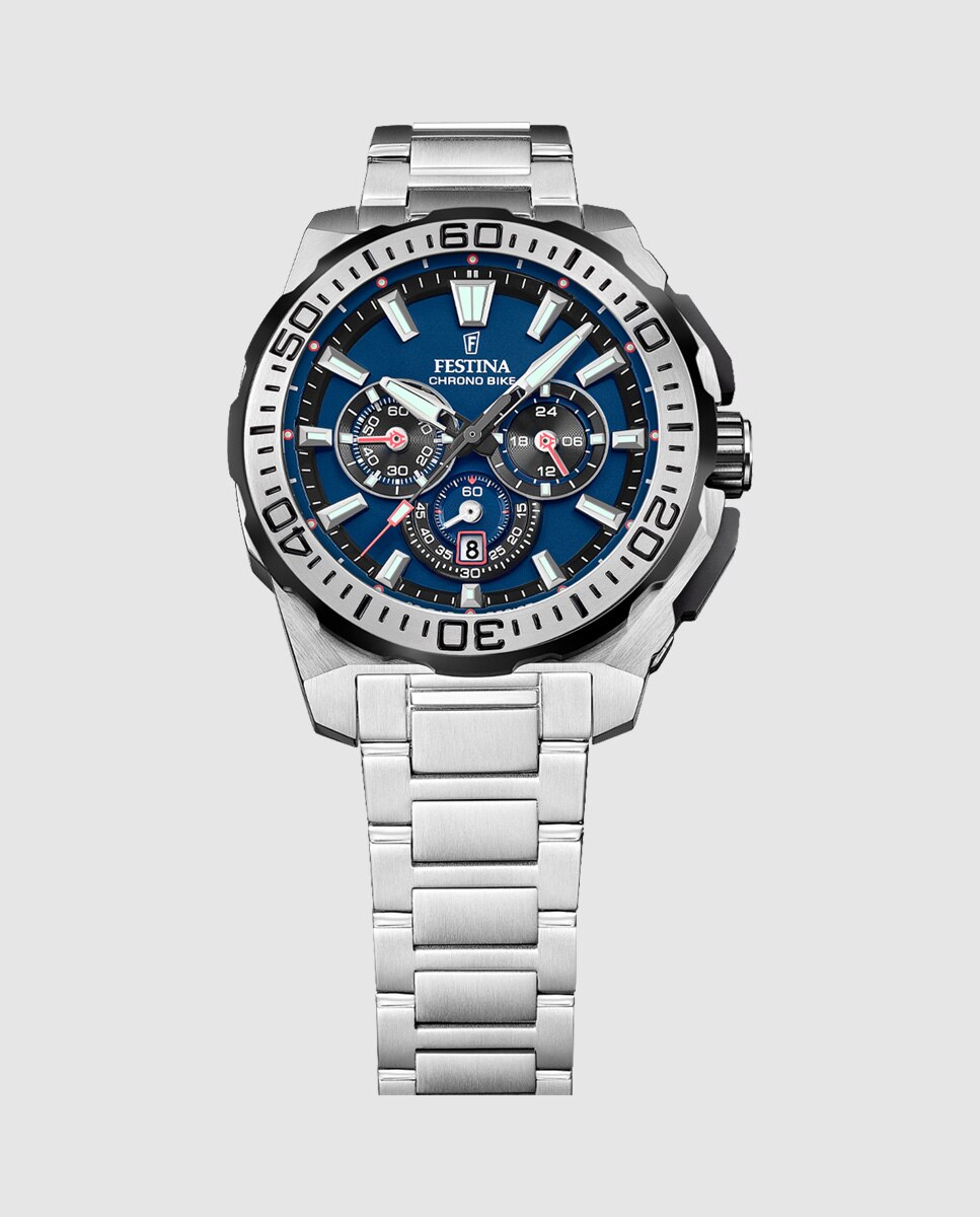 Relógio F20724/2 Chrono Bike de Aço Prateado Prata-3