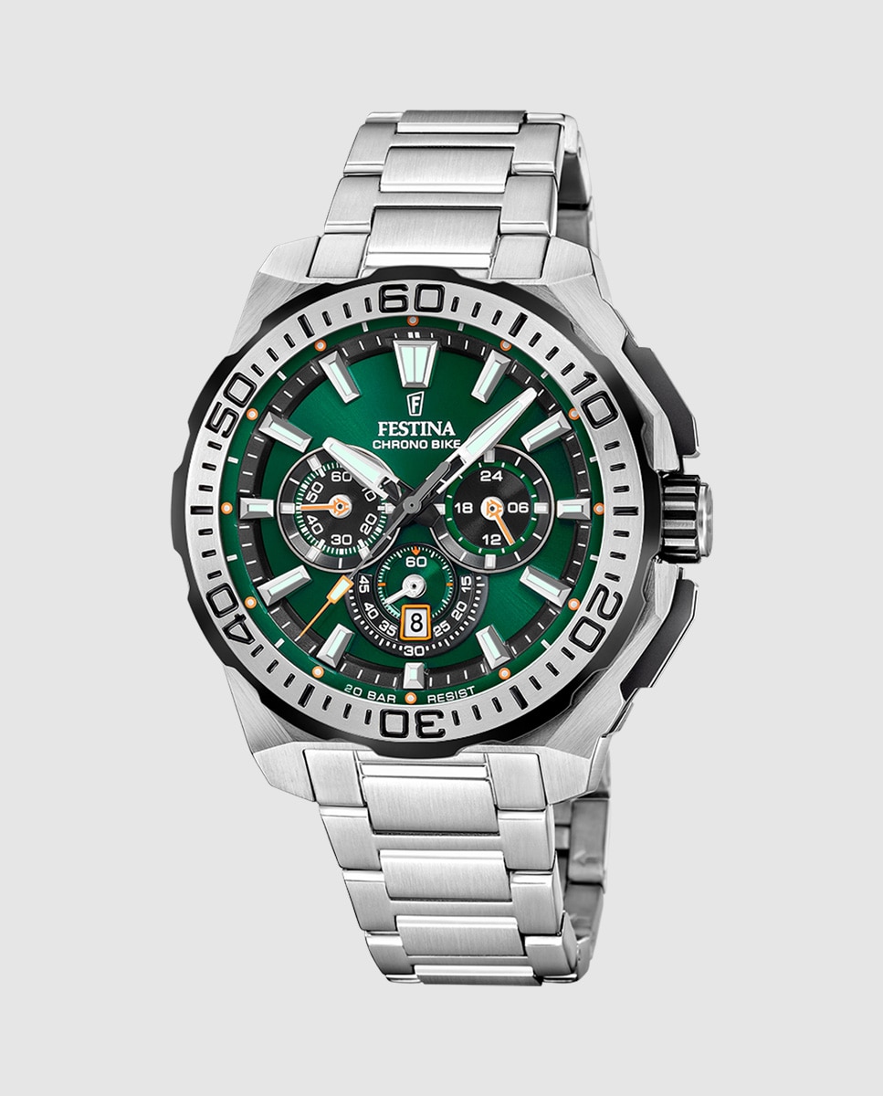 Relógio F20724/3 Chrono Bike de Aço Prateado Prata-1