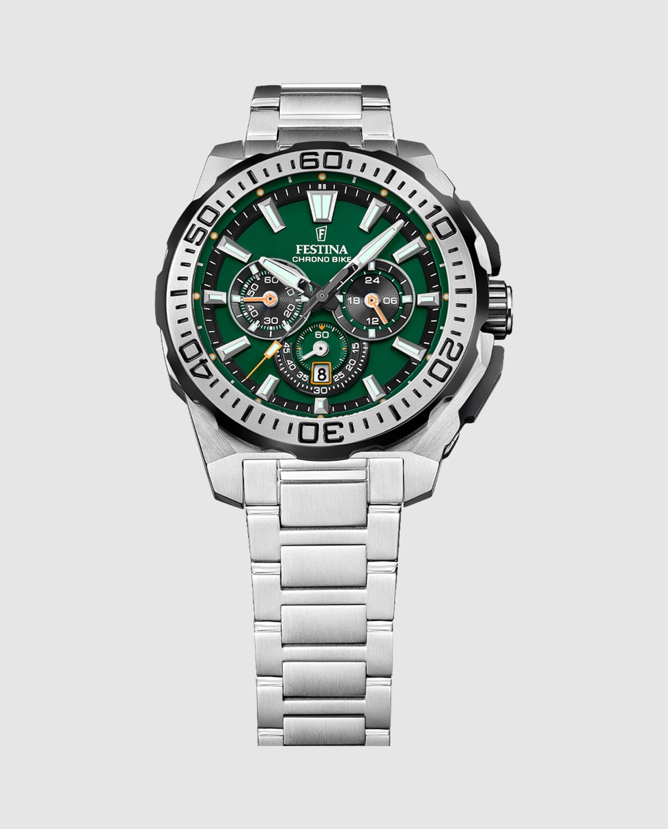 Relógio F20724/3 Chrono Bike de Aço Prateado Prata-3