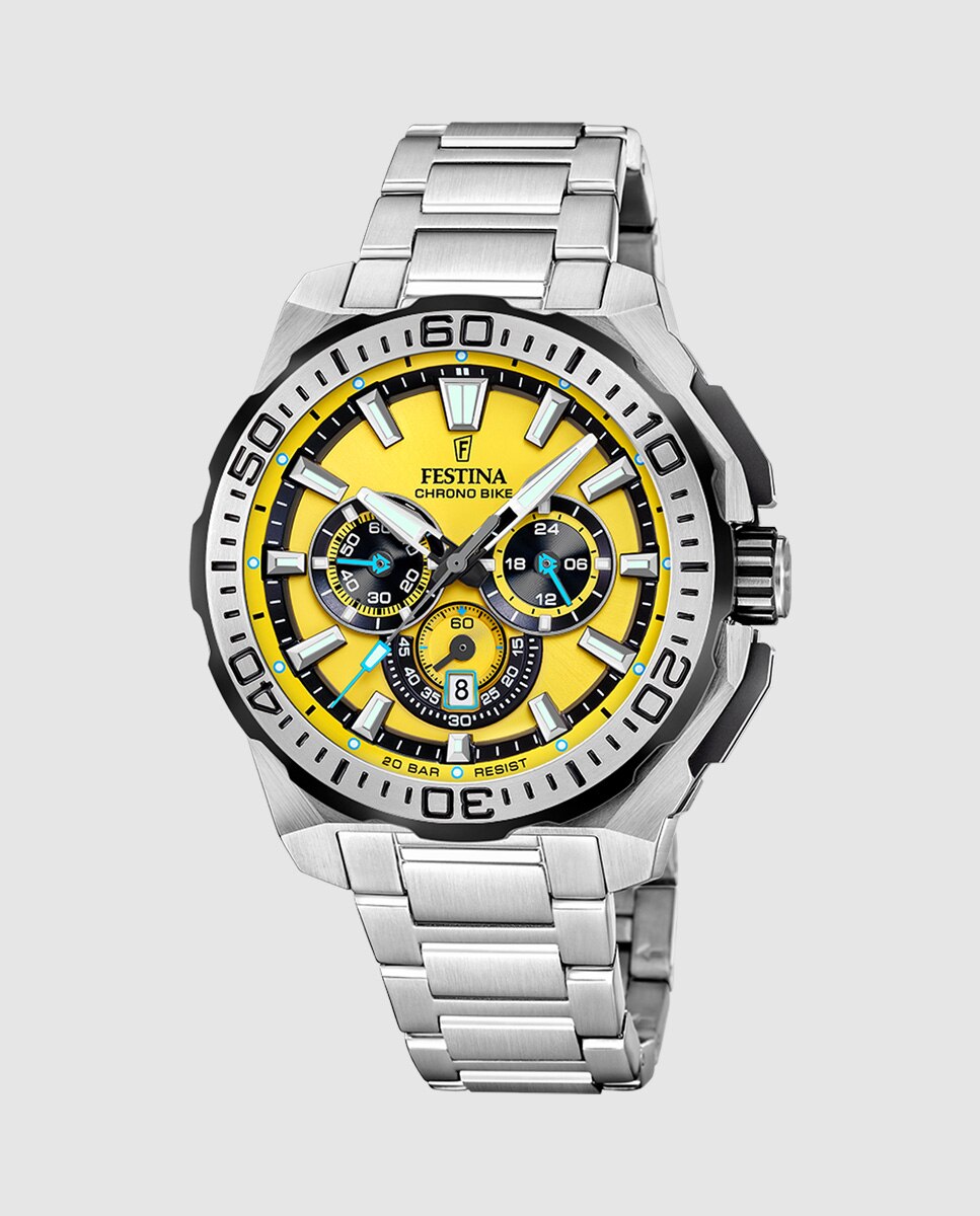 Relógio F20724/4 Chrono Bike de Aço Prateado Prata-1