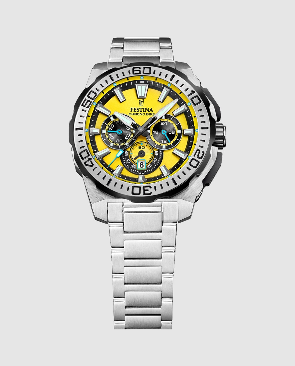 Relógio F20724/4 Chrono Bike de Aço Prateado Prata-3