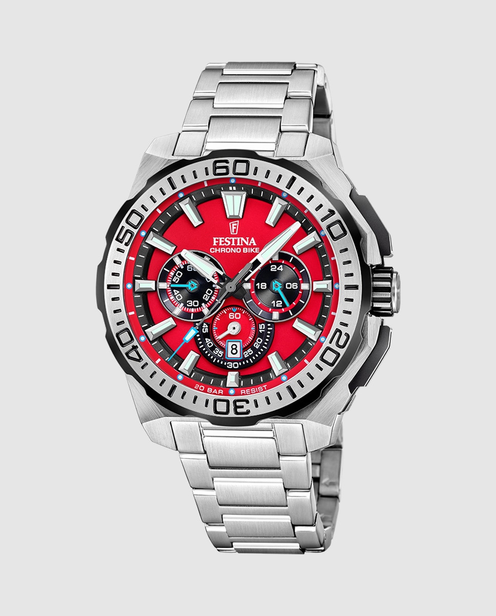 Relógio F20724/5 Chrono Bike de Aço Prateado Prata-1