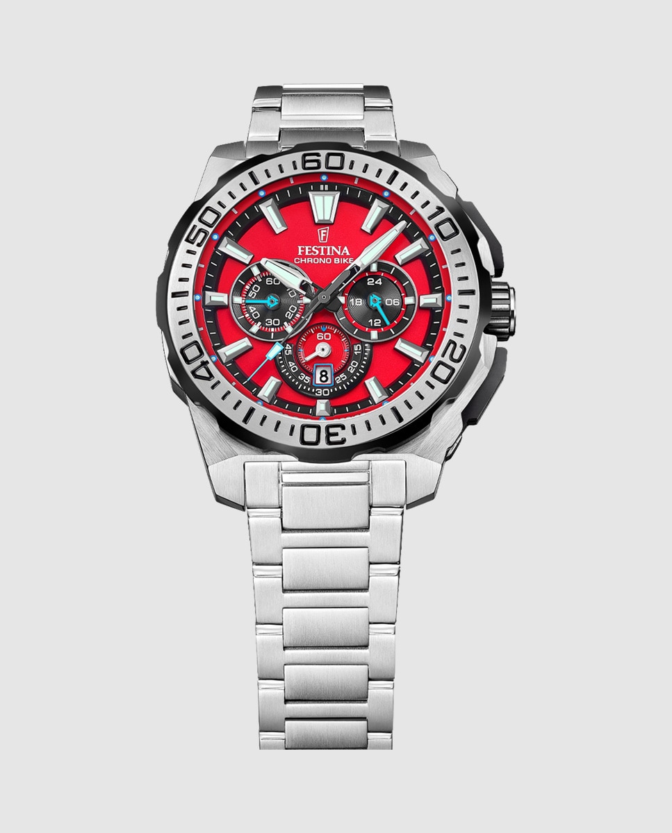 Relógio F20724/5 Chrono Bike de Aço Prateado Prata-3