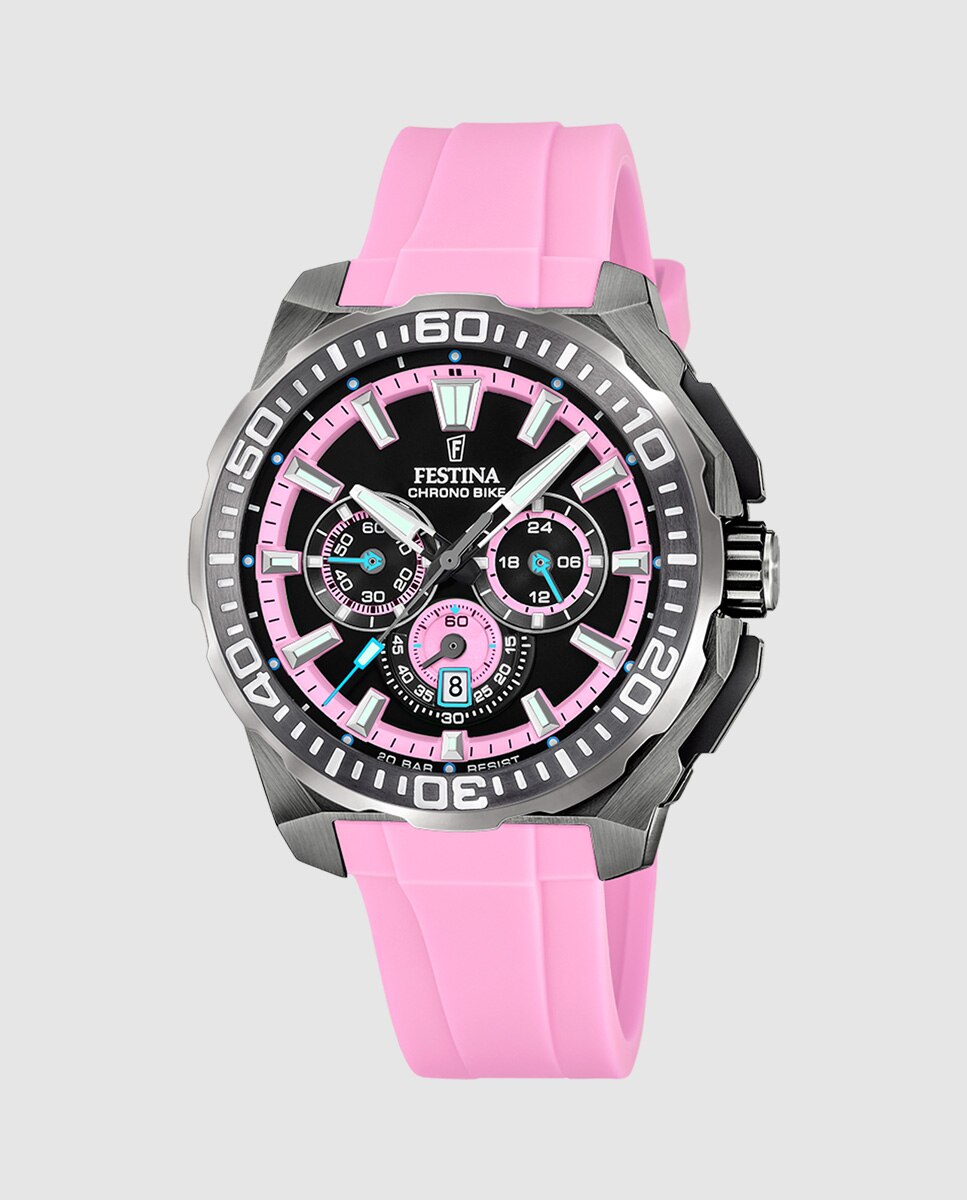 Relógio F20725/2 Chrono Bike de Borracha Rosa Rosa-1