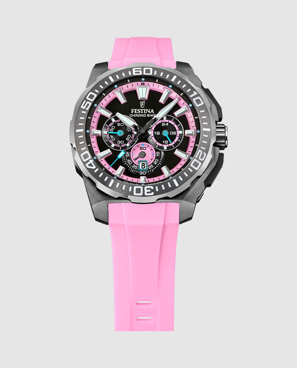 Relógio F20725/2 Chrono Bike de Borracha Rosa Rosa-3
