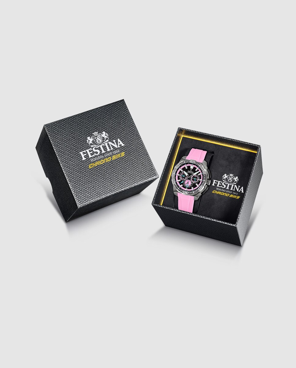Relógio F20725/2 Chrono Bike de Borracha Rosa Rosa-4
