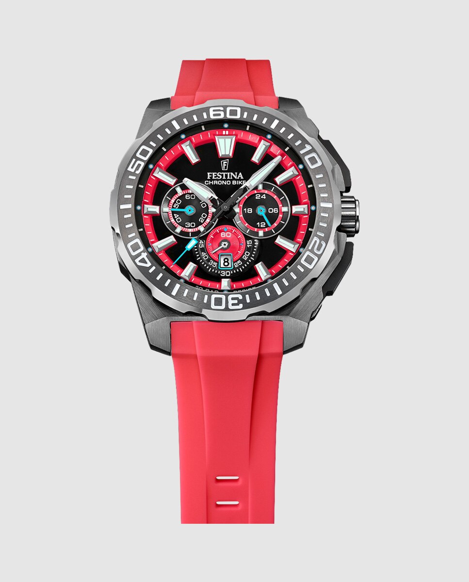 Relógio F20725/5 Chrono Bike de Borracha em Vermelho Vermelho-3