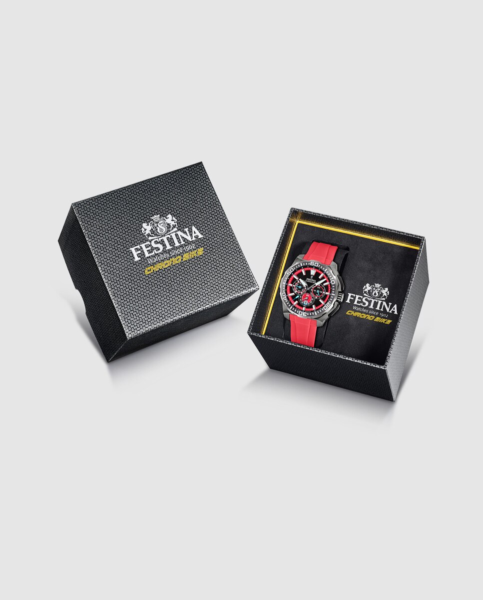 Relógio F20725/5 Chrono Bike de Borracha em Vermelho Vermelho-4