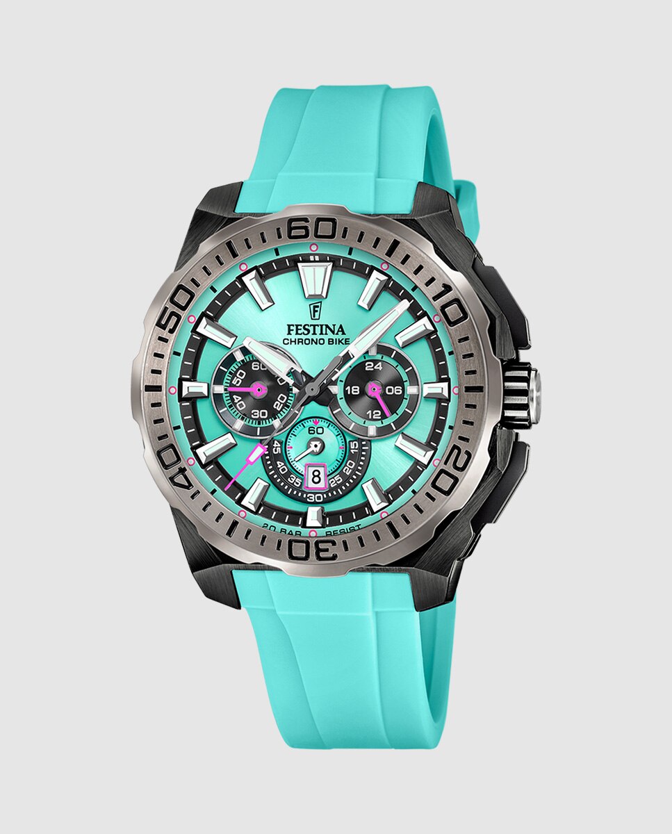 Relógio F20726/2 Chrono Bike de Borracha em Azul Azul-1