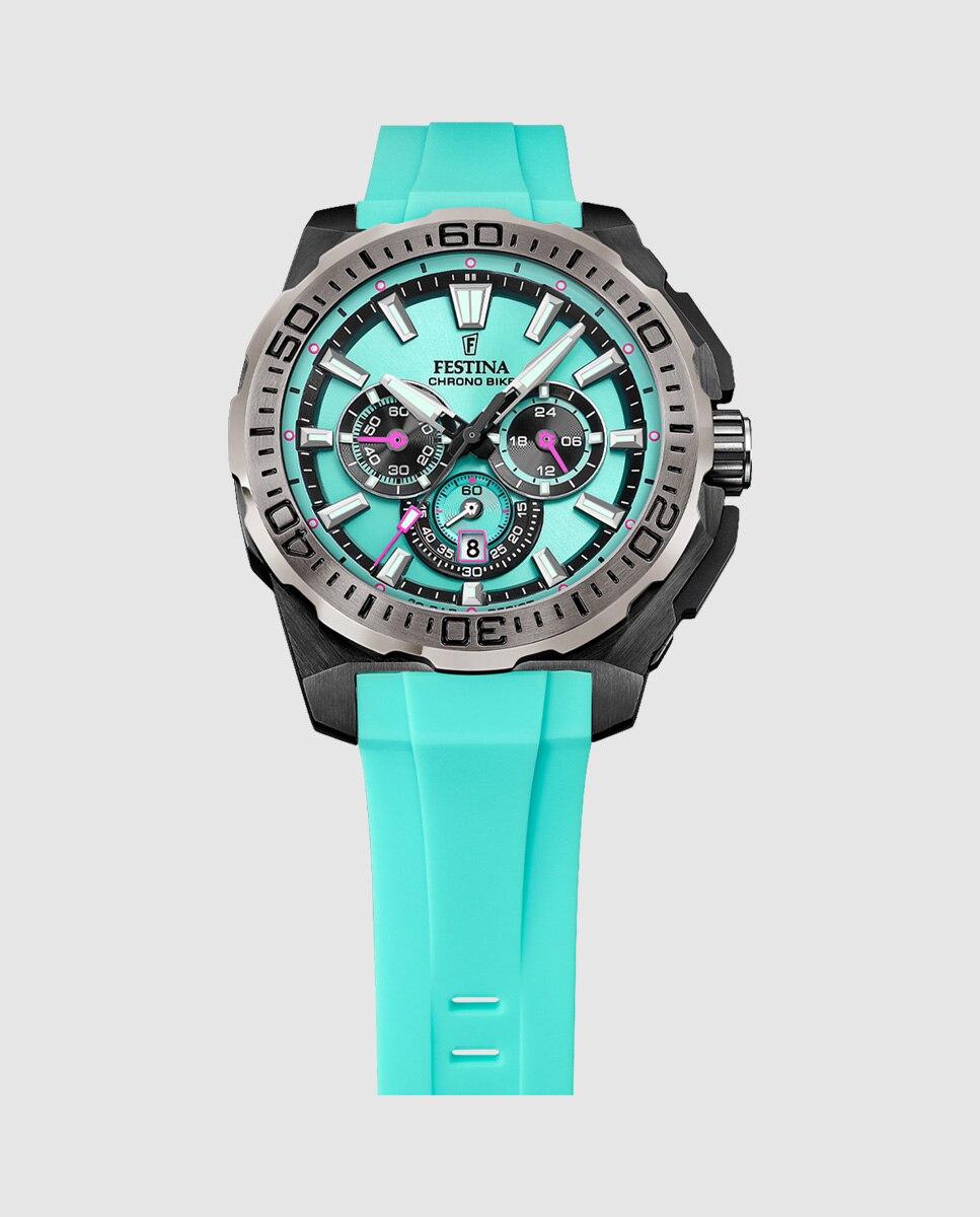 Relógio F20726/2 Chrono Bike de Borracha em Azul Azul-3
